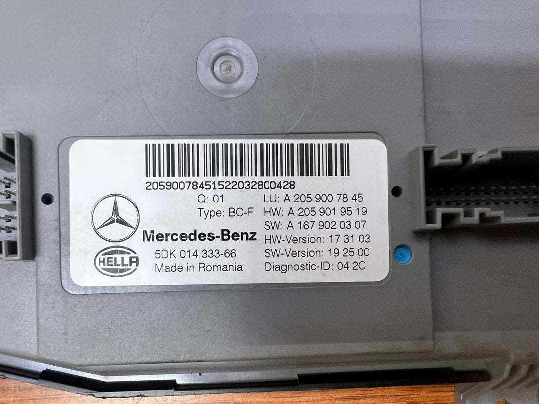 2014-2021 Mercedes-Benz C300 SAM Body Control Module A2059007845 W205 C-Class OEM