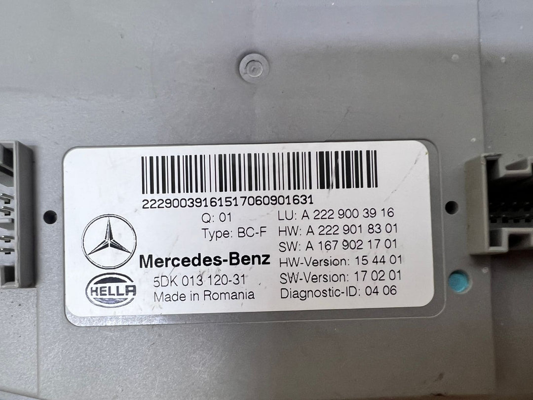 2018-2019 Mercedes-Benz S450 SAM Control Module A2229003916 W222 S-Class OEM