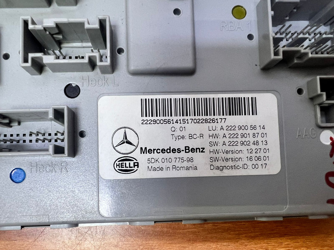 Mercedes-Benz S-Class Rear SAM Body Control Module A2229005614 W222 V222 X222 OEM
