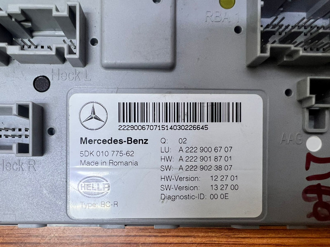 Mercedes-Benz S-Class Rear SAM Body Control Module A2229006707 W222 OEM