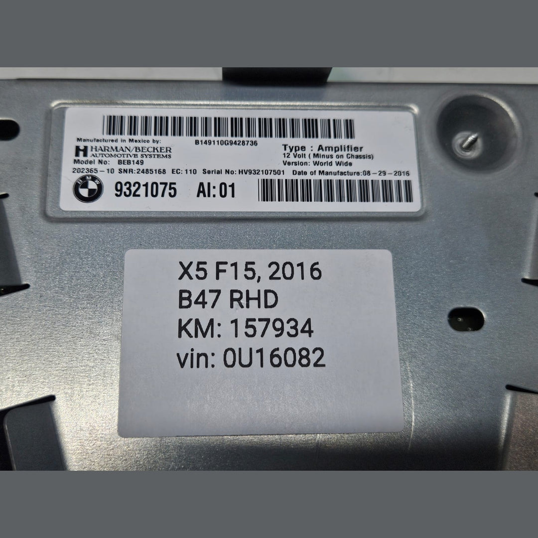 2013-2019 BMW X5 F15 HIFI Audio Amplifier Harman Becker 9321075 OEM USED