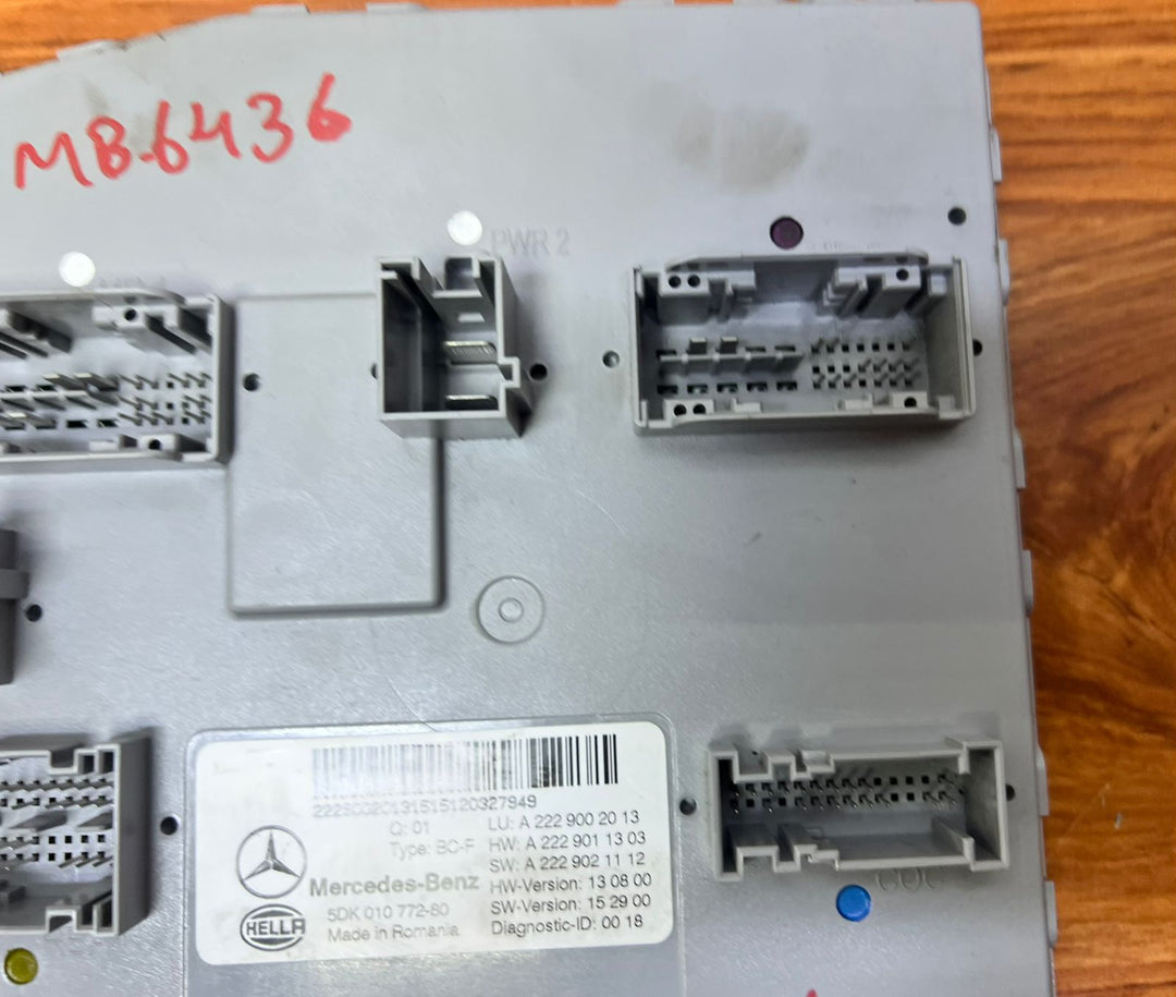 Mercedes-Benz S-Class Front SAM Body Control Module A2229002013 W222 V222 X222 OEM