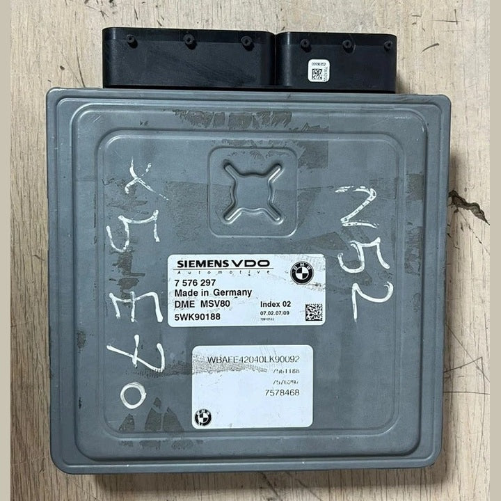 2007 BMW X5 E70 N52 Engine Control Unit ECU Set MSV80 + CAS3 + 1 Key (7576297) – OEM