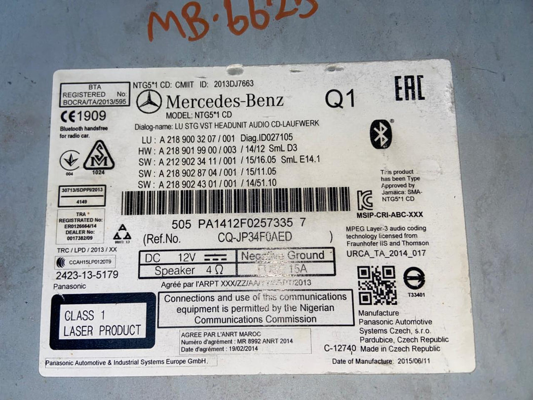 Mercedes-Benz Head Unit CD Player A2189003207 CLS-Class W218 OEM Radio Audio