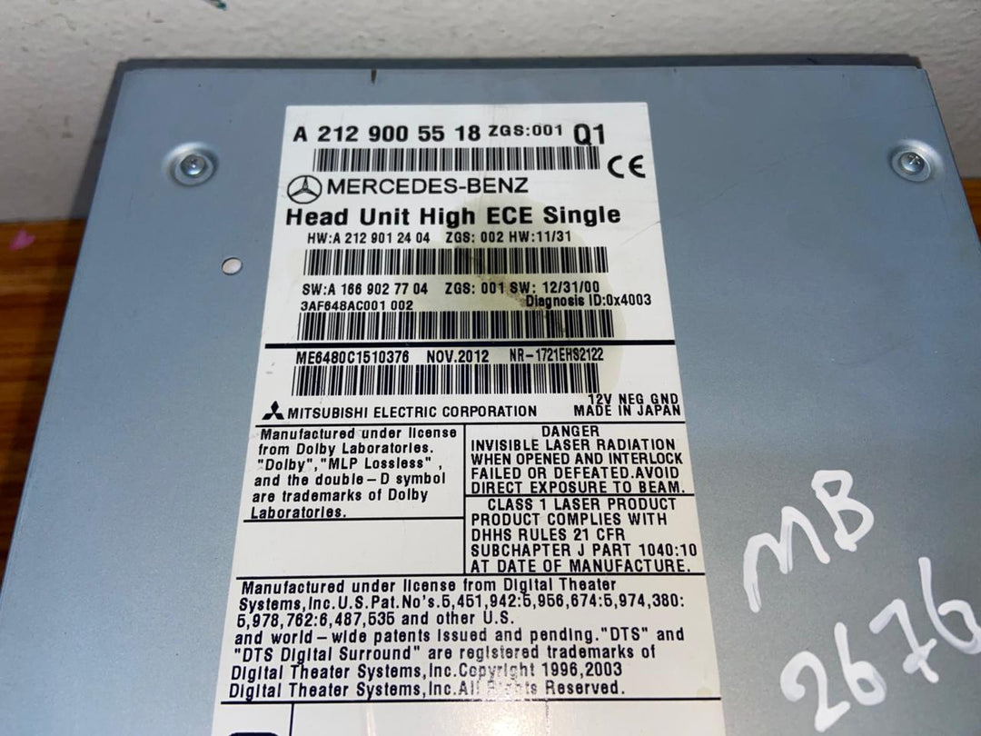 Mercedes-Benz Head Unit CD Player A2129005518 E-Class W212 OEM Radio Audio
