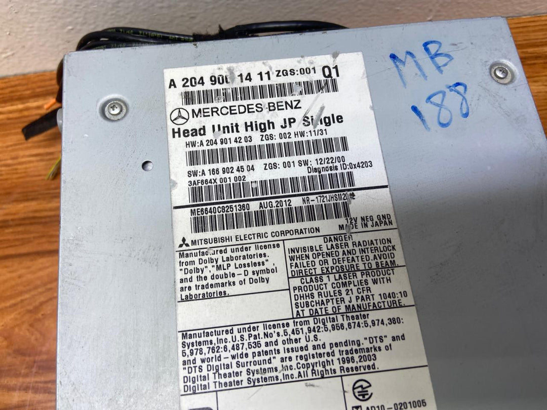 Mercedes-Benz Head Unit CD Player A2049001411 C-Class W204 OEM Radio Audio