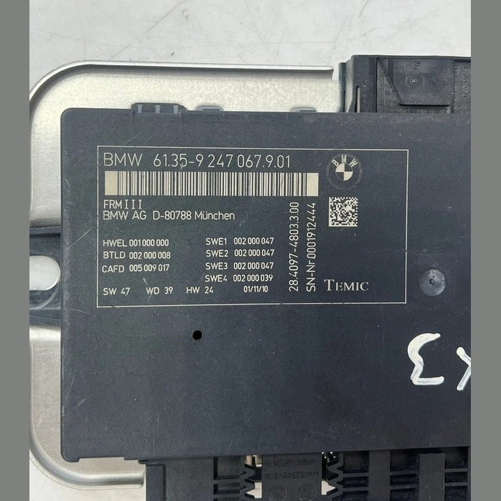 2011 BMW F01 F02 F06 F07 F10 F12 F13 F25 X3 Footwell Module Control Unit FRM3 (9247067) – OEM