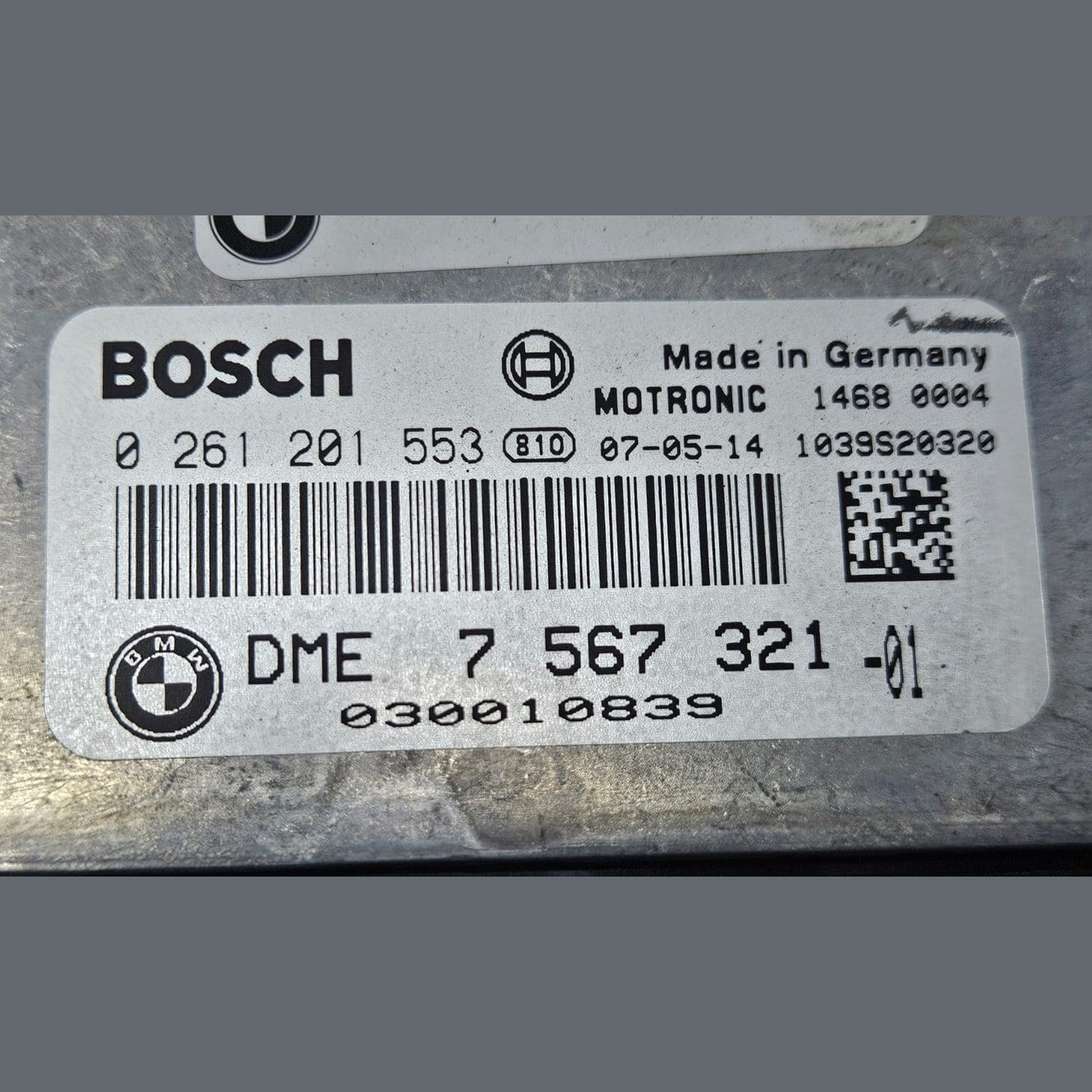 BMW 1' E87 LCI 116i N45N 2007 RHD Engine Control Unit DME ECU Only 7567321 OEM USED
