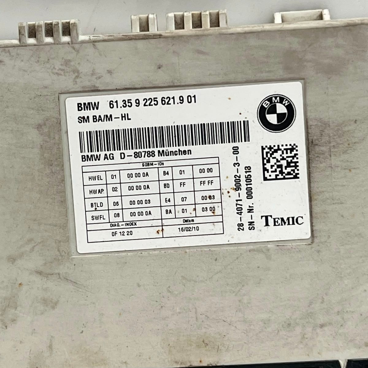 2011–2016 BMW 528i F10 F11 Seat Control Module (9225621) – OEM