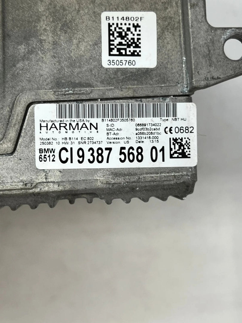 Genuine BMW 2015–2018 3 Series F30 M3 F80 Navigation Head Unit (9387568) – OEM