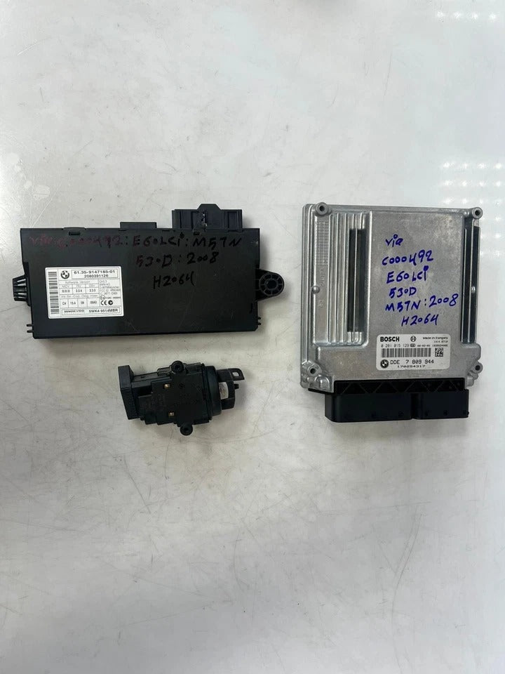 2008 BMW 530D E60 LCI M57N Engine Control Unit ECU Set DDE + CAS3 (7809944) – OEM