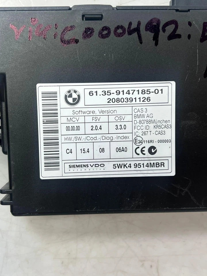 2008 BMW 530D E60 LCI M57N Engine Control Unit ECU Set DDE + CAS3 (7809944) – OEM