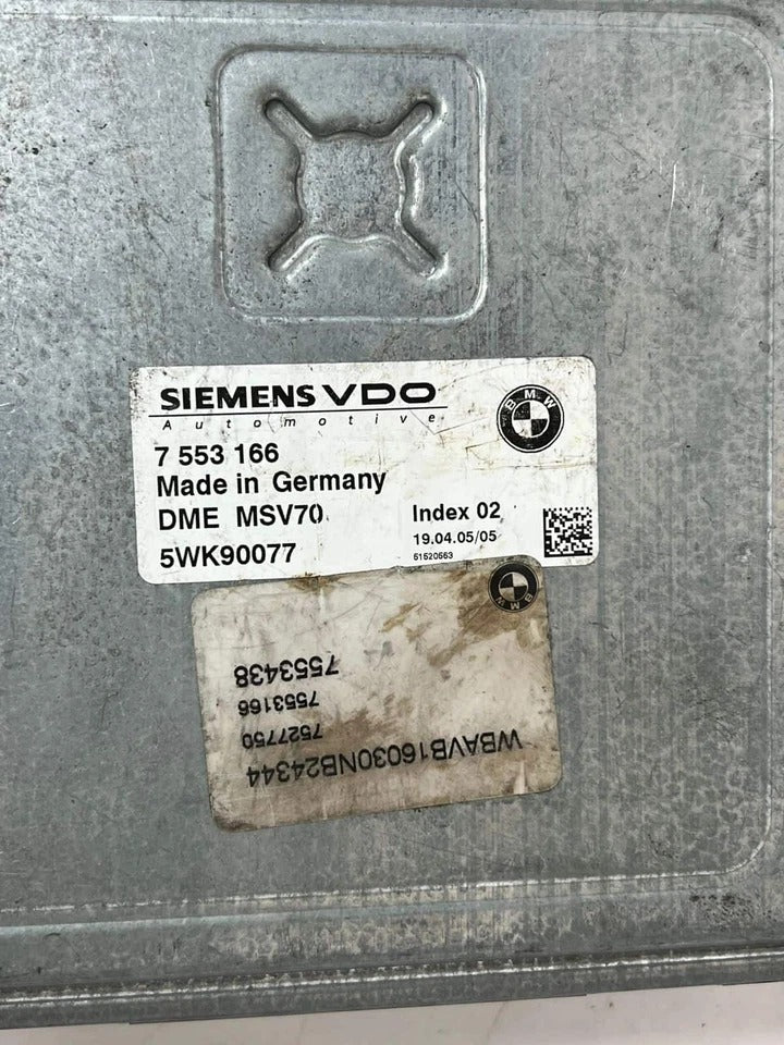 2006 BMW 530i E60 N52 Engine Control Unit ECU Module DME MSV70 (7553166) – OEM