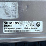 2001 BMW 525i E39 Z3 Roadster 2.5i Engine Control Unit ECU DME MS43 (7511570) – OEM