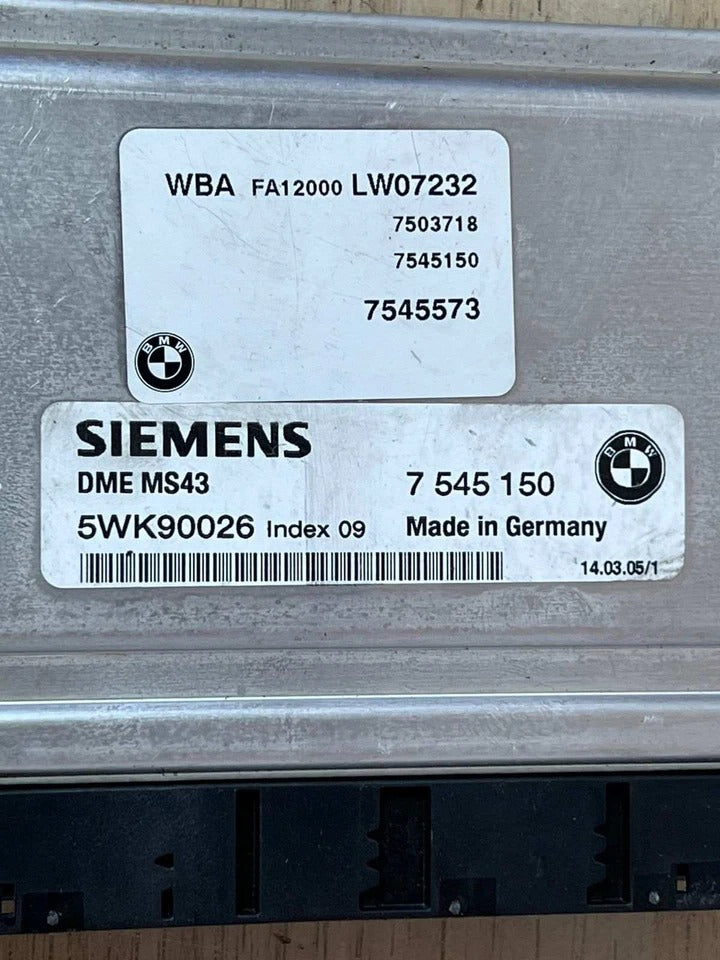 2003–2005 BMW 530i E39 E46 MS43 M54 Engine Control Unit ECU DME (7545150) – OEM