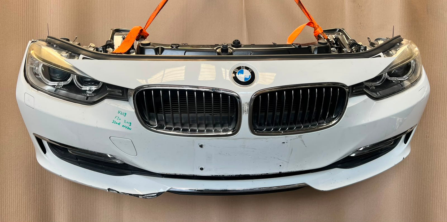 BMW F30 2012-2013 320d N47N Diesel Complete Front Nose Cut Bumper Xenon Headlights Grille OEM White
