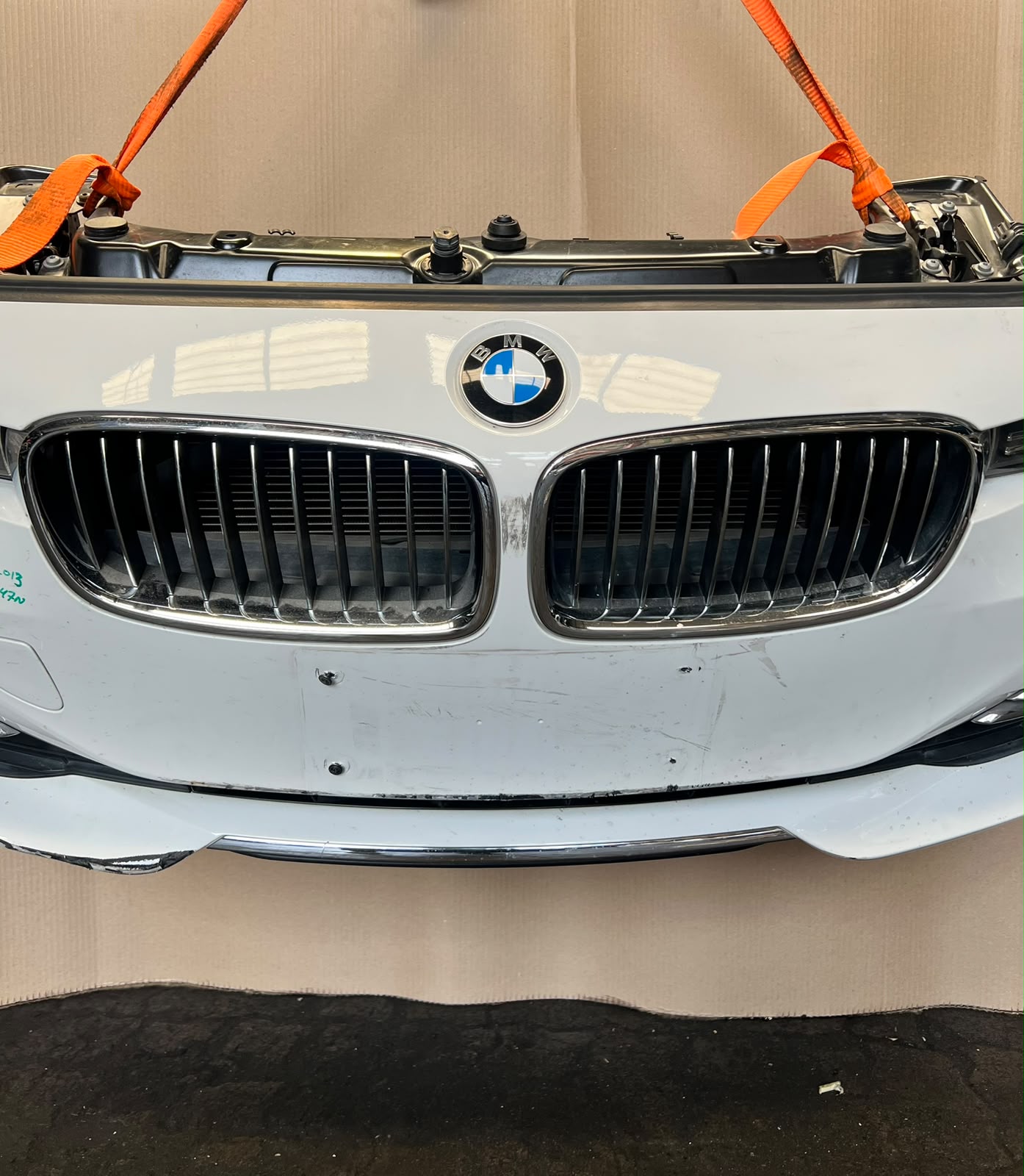 BMW F30 2012-2013 320d N47N Diesel Complete Front Nose Cut Bumper Xenon Headlights Grille OEM White