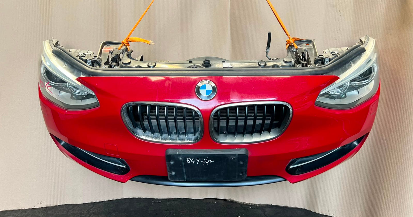 BMW F20 2012 116i RED COMPLETE NOSE CUT WITH FRONT BUMPER HEADLIGHTS GRILLE OEM USED