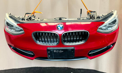 BMW F20 2012 116i RED COMPLETE NOSE CUT WITH FRONT BUMPER HEADLIGHTS GRILLE OEM USED
