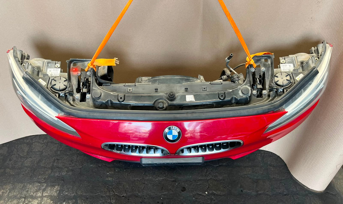 BMW F20 2012 116i RED COMPLETE NOSE CUT WITH FRONT BUMPER HEADLIGHTS GRILLE OEM USED