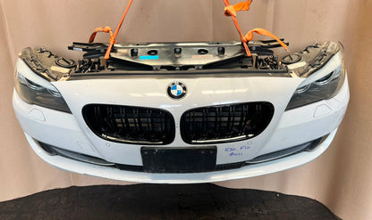 BMW F10 2011 530i WHITE COMPLETE NOSE CUT FRONT BUMPER XENON DYNAMIC HEADLIGHTS GRILLE OEM USED