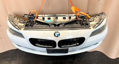 BMW F10 2011 530i WHITE COMPLETE NOSE CUT FRONT BUMPER XENON DYNAMIC HEADLIGHTS GRILLE OEM USED