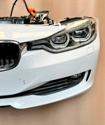 Bild in die Galerieansicht laden, BMW F30 2014 320d N47N WHITE COMPLETE NOSE CUT FRONT BUMPER BASIC LED HEADLIGHTS GRILLE OEM USED