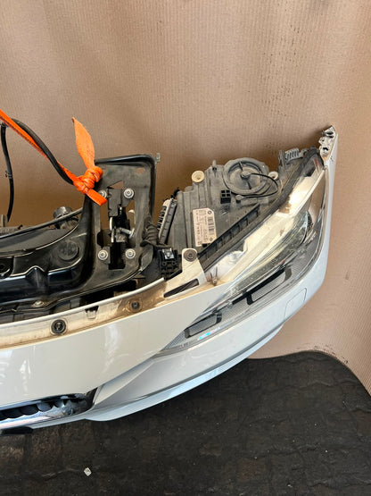 BMW F30 2014 320d N47N WHITE COMPLETE NOSE CUT FRONT BUMPER BASIC LED HEADLIGHTS GRILLE OEM USED