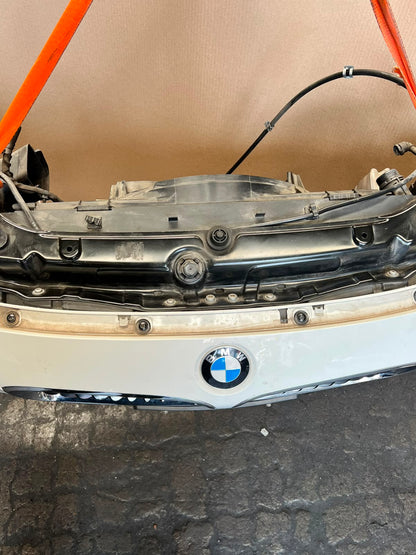 BMW F30 2014 320d N47N WHITE COMPLETE NOSE CUT FRONT BUMPER BASIC LED HEADLIGHTS GRILLE OEM USED