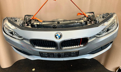 BMW F30 2015-2017 318i LCI B38 3-CYLINDER FACELIFT COMPLETE NOSE CUT FRONT BUMPER LED HEADLIGHTS GRILLE OEM USED