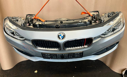BMW F30 2015-2017 318i LCI B38 3-CYLINDER FACELIFT COMPLETE NOSE CUT FRONT BUMPER LED HEADLIGHTS GRILLE OEM USED