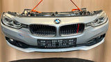 BMW F30 2015-2017 318i LCI B38 3-CYLINDER FACELIFT COMPLETE NOSE CUT FRONT BUMPER LED HEADLIGHTS GRILLE OEM USED