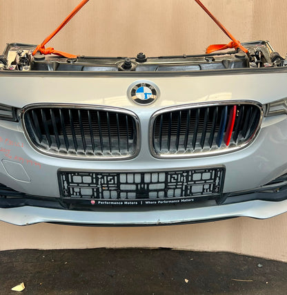 BMW F30 2015-2017 318i LCI B38 3-CYLINDER FACELIFT COMPLETE NOSE CUT FRONT BUMPER LED HEADLIGHTS GRILLE OEM USED