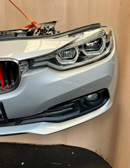BMW F30 2015-2017 318i LCI B38 3-CYLINDER FACELIFT COMPLETE NOSE CUT FRONT BUMPER LED HEADLIGHTS GRILLE OEM USED