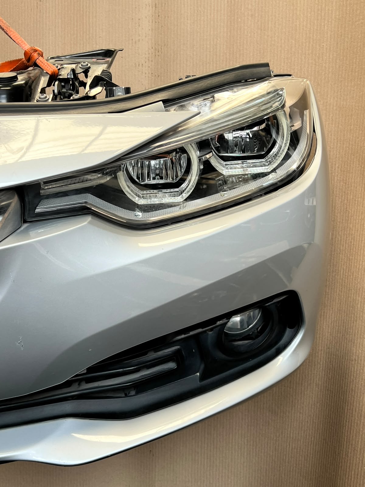 BMW F30 2015-2017 318i LCI B38 3-CYLINDER FACELIFT COMPLETE NOSE CUT FRONT BUMPER LED HEADLIGHTS GRILLE OEM USED