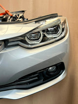 BMW F30 2015-2017 318i LCI B38 3-CYLINDER FACELIFT COMPLETE NOSE CUT FRONT BUMPER LED HEADLIGHTS GRILLE OEM USED