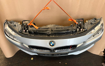 BMW F30 2015-2017 318i LCI B38 3-CYLINDER FACELIFT COMPLETE NOSE CUT FRONT BUMPER LED HEADLIGHTS GRILLE OEM USED