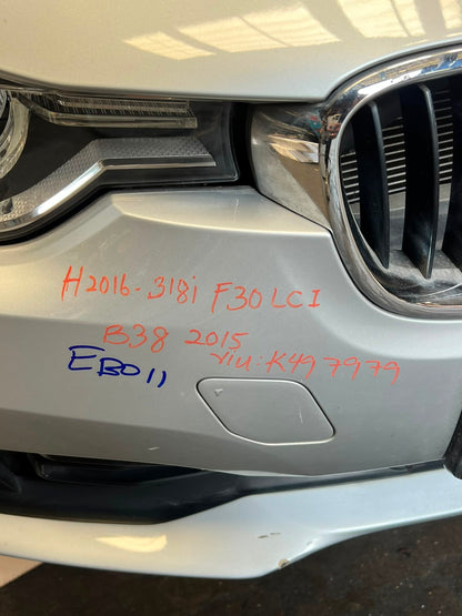 BMW F30 2015-2017 318i LCI B38 3-CYLINDER FACELIFT COMPLETE NOSE CUT FRONT BUMPER LED HEADLIGHTS GRILLE OEM USED