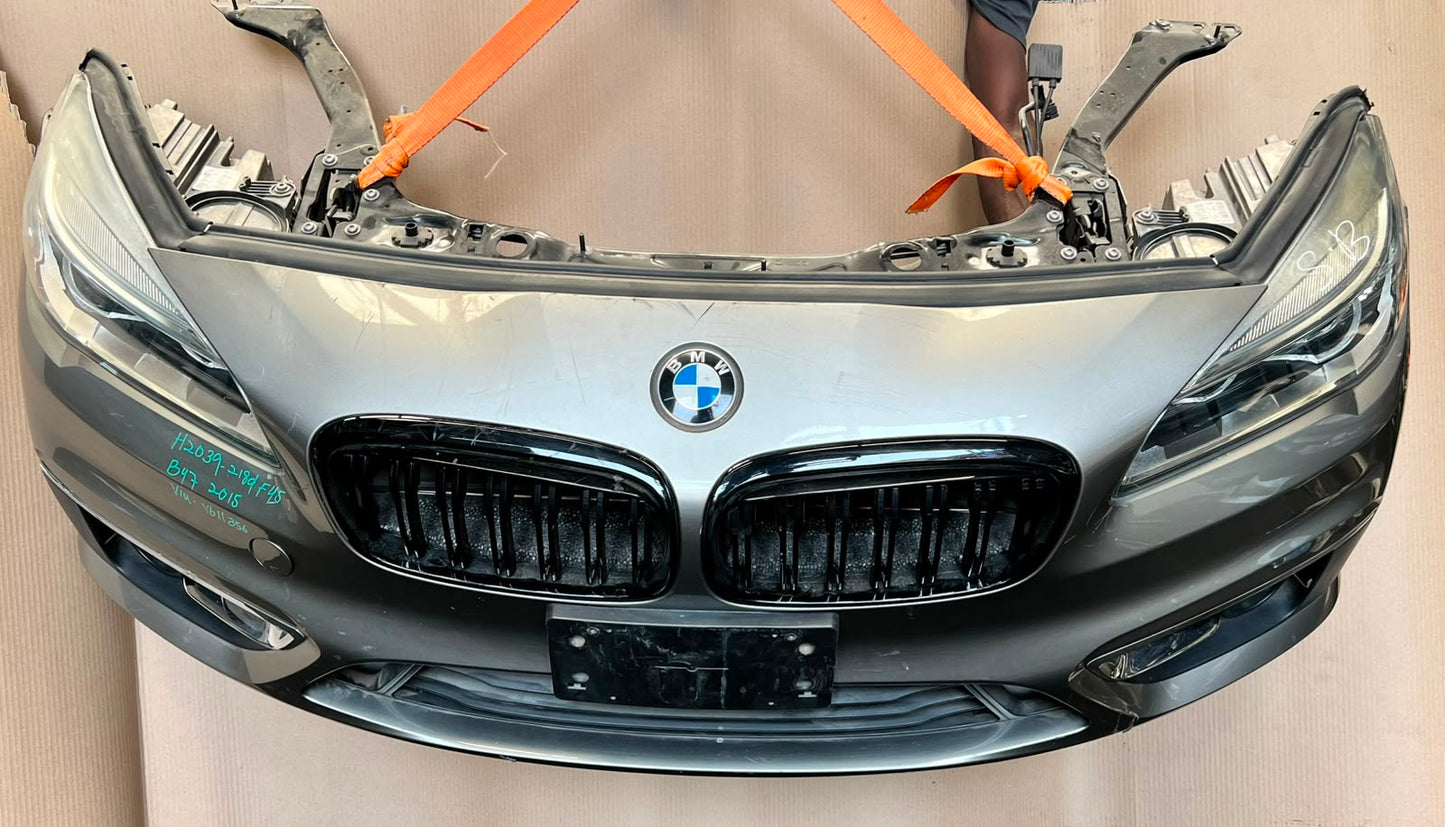 BMW F45 2015 218d B47 4-CYLINDER COMPLETE NOSE CUT FRONT BUMPER HEADLIGHTS GRILLE OEM USED