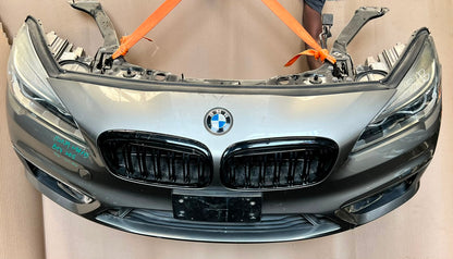 BMW F45 2015 218d B47 4-CYLINDER COMPLETE NOSE CUT FRONT BUMPER HEADLIGHTS GRILLE OEM USED