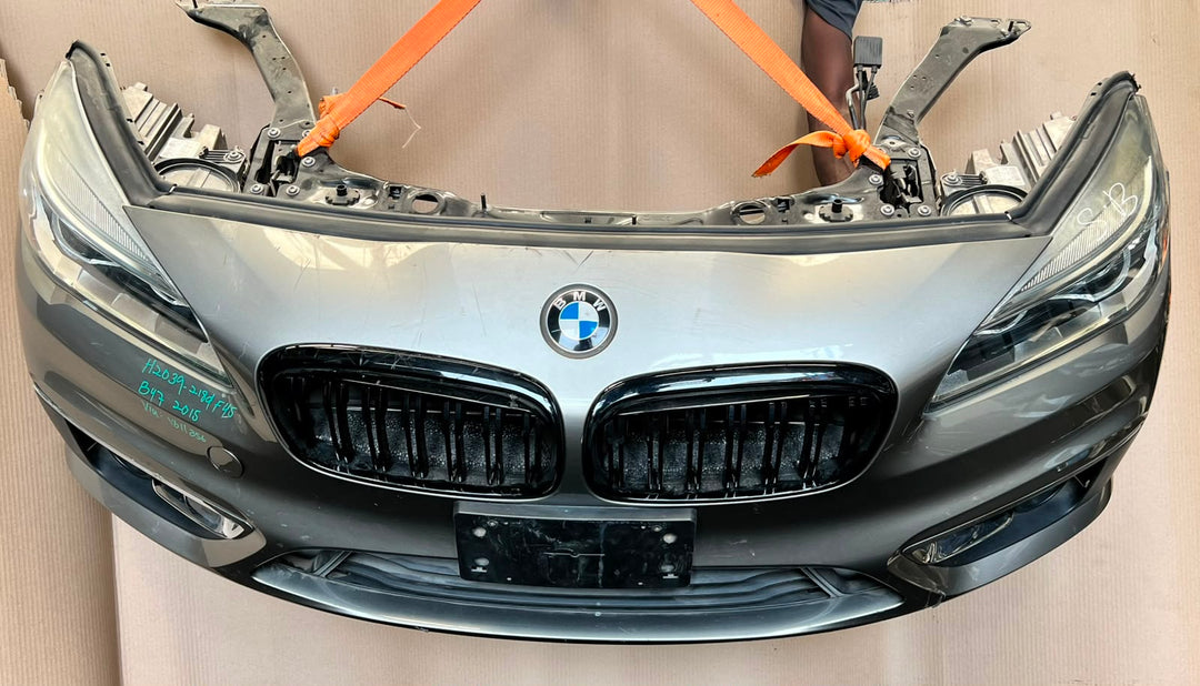 BMW F45 2015 218d B47 4-CYLINDER COMPLETE NOSE CUT FRONT BUMPER HEADLIGHTS GRILLE OEM USED