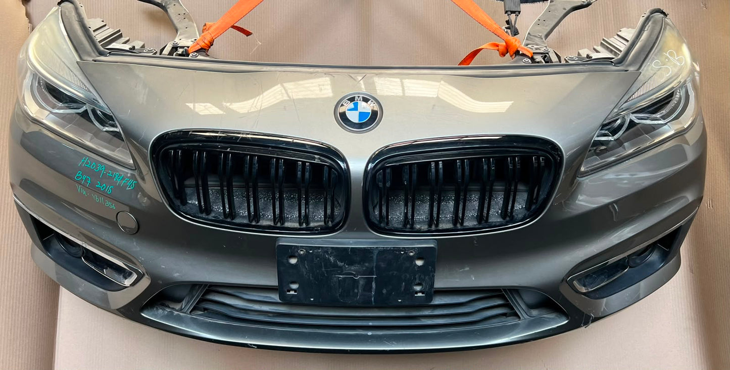 BMW F45 2015 218d B47 4-CYLINDER COMPLETE NOSE CUT FRONT BUMPER HEADLIGHTS GRILLE OEM USED