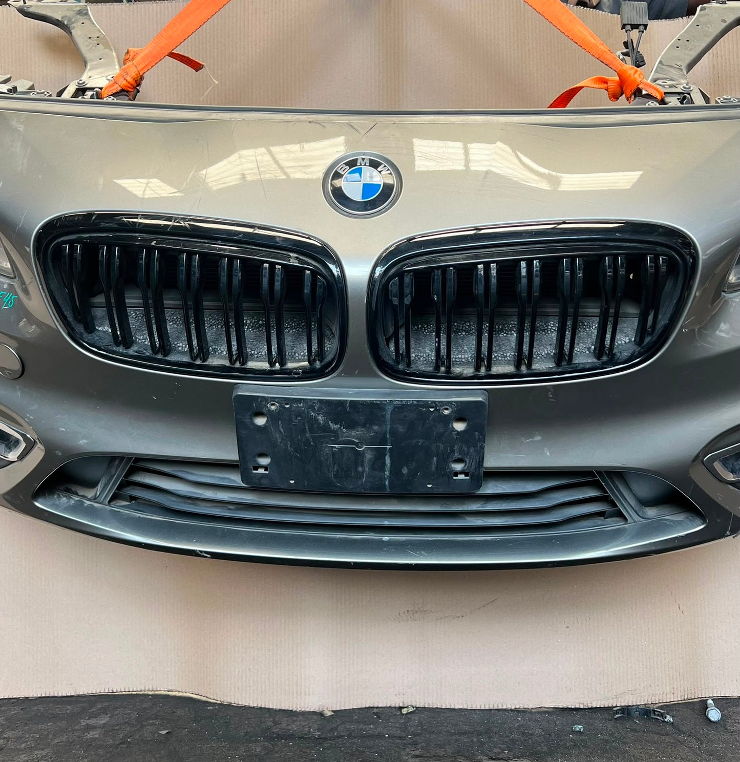 BMW F45 2015 218d B47 4-CYLINDER COMPLETE NOSE CUT FRONT BUMPER HEADLIGHTS GRILLE OEM USED