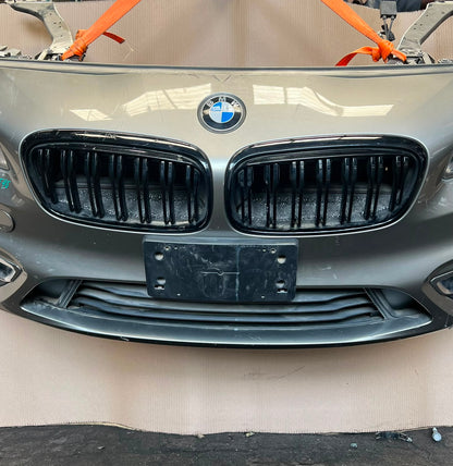 BMW F45 2015 218d B47 4-CYLINDER COMPLETE NOSE CUT FRONT BUMPER HEADLIGHTS GRILLE OEM USED