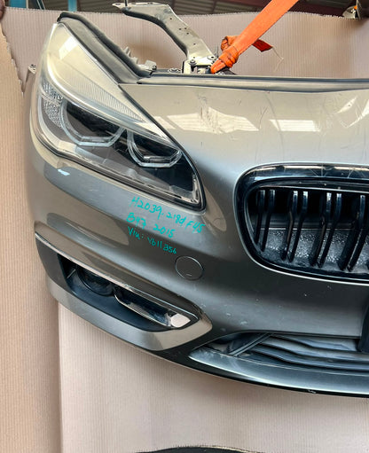 BMW F45 2015 218d B47 4-CYLINDER COMPLETE NOSE CUT FRONT BUMPER HEADLIGHTS GRILLE OEM USED