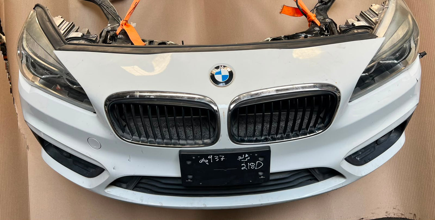 2014 BMW 220d F45 B47 Complete Front Nose Cut Bumper Headlights Grille OEM