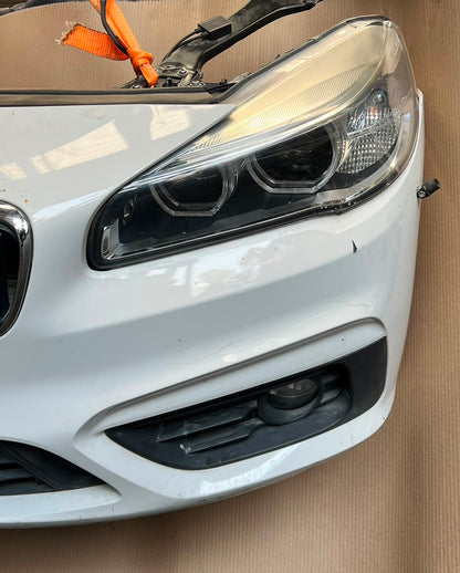 2014 BMW 220d F45 B47 Complete Front Nose Cut Bumper Headlights Grille OEM