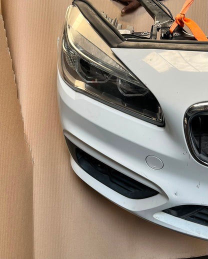 2014 BMW 220d F45 B47 Complete Front Nose Cut Bumper Headlights Grille OEM