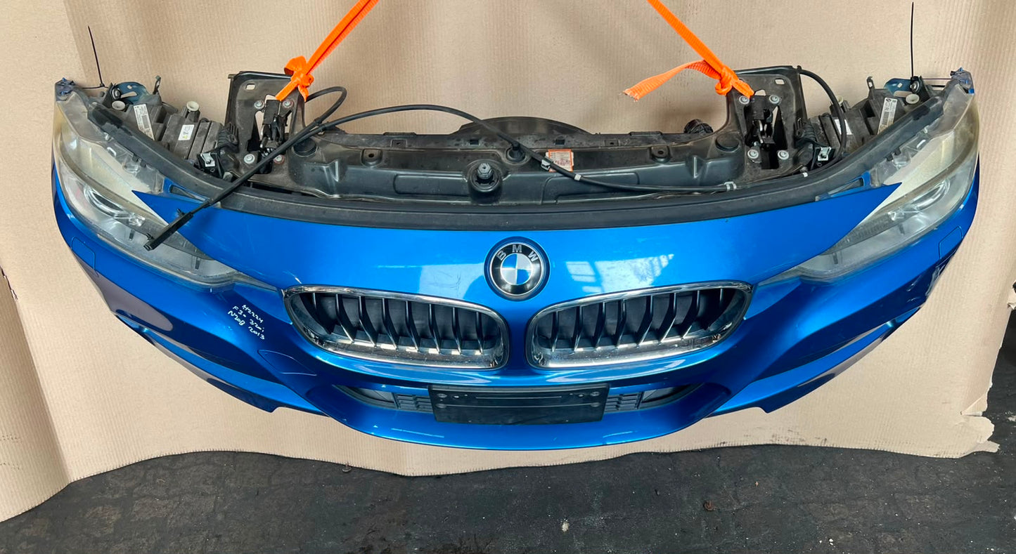 BMW F30 2013 320i N20B M SPORT COMPLETE NOSE CUT XENON HEADLIGHTS FRONT BUMPER GRILLE OEM USED