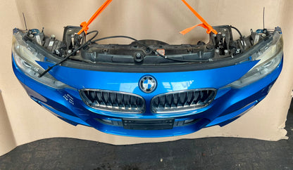 BMW F30 2013 320i N20B M SPORT COMPLETE NOSE CUT XENON HEADLIGHTS FRONT BUMPER GRILLE OEM USED